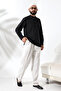 Men's 100% Cotton Voile Relaxed Fit Judge Collar Half Placket Black Hajj Umrah Shirt - 2