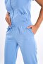Baby Blue Lily Model Zippered Soft Lycra Doctor, Nurse Surgical Uniform Set - 7