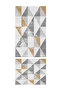 Washable Non-Slip Cotton Woven Base Triangle Patterned 60x100-50x60 2-Piece Bath Mat Toilet Seat Set - 2