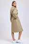 Seasonal Woven Trench Coat with Balloon Sleeve and Belt - 2
