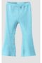 Girl's Ecru - Blue Daisy Printed Spanish Leggings Sweatshirt 3 Thread 2 Piece Top and Bottom Set - 2