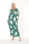 Long Sleeve Maxi Length Hijab Suitable Pocket Patterned Women's Large Size Viscose Combed Cotton Dress - 6