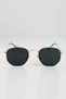 Gold Metal Framed Pentagonal Unisex Sunglasses - 4