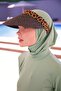 Black Visor Hat with Leopard Stripe 14401 - 2