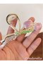 Purple Tulip Floral Model Women's Metal Hairpin Gold - Spring Summer Country Style Bun Hair Accessory - 2
