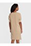 Logo Detailed Cotton Embroidered Comfortable Cut Dress - 2