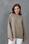 Wide Sleeve Off Shoulder Crew Neck Long Sleeve Mink Oversize Knitwear Sweater 4091 - 5