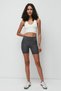 High Elastic Waist Sports Shorts Tights 9408 Smoked - 3