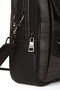 Black Leather Plaid Adjustable Strap Men's Hand Shoulder Bag with Phone Compartment Medium Size - 7