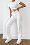 Jeans Women's White Non-See-Through High-Waisted Wide-Leg Loose Stretch Fabric Palazzo Jeans - 4