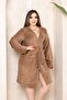 Women's Plush Soft Short Dressing Gown - 3