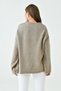 Women's Off-Shoulder Spanish Sleeve Crew Neck Long Sleeve Mink Oversize Knitwear Sweater 4091 - 3