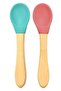 Bamboo Handle Silicone Spoon Set of 2 - Green Claret Red