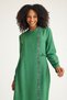 Green Long Abaya Ferace - Stone Detailed Lace up - 3