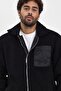 New season men's zippered winter black plush fleece jacket mz86050 - 4