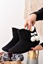 Lamb Fabric Wool Luxury Pompom Detailed Home Boots Home Shoes