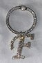 . Stone Bracelet Keychain with Letter F