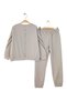 Girl's letter print sweatshirt and sweatpants set with bias tape detail | ages 8-14 kids' clothing - 2