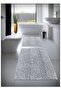 Cotton Tufted Bath Mat Set, Bathroom Carpet Pasta Set of 2 60X100 - 60X50 Gray