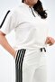 Women's Stripe Detailed Large Size Shorts Suit 3768-23 - 5