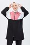 Pink Hooded Collar Women's Tunic Trousers - Straight Hoodie 13107 - 4