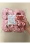 Women's Henna and Engagement Elastic Bagel Powder Pink Satin 50Pcs Scrunchie Hair Scrunchie Set for Wedding - 5