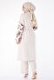 Claret Red Kimono and Trousers Women's Double Suit - Straight Jacket Collar - 13192 - 5