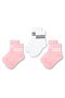 3-Piece Cotton Kids College Socks Baby Unisex Girls Women Men School Socks, White Black Pink