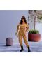 Women's Beige Crop Set Hooded Three Thread Fleece Tracksuit Set - 4