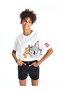 Crew Neck Tom&Jerry Printed Short Sleeve Oversize Women's T-Shirt