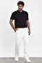 New Season Men's White Sweatpants - Baggy Loose Fit, 3 Thread Raised Mz73037 - 7