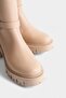 Women's Round Toe Boots with Side Zipper and Buckle - 3