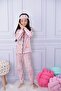 New Season Girl's Striped Cute Teddy Bear Striped Buttoned Pajama Set Including Eye Patch