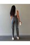 Loa Smoked Snow Mom Lycra High Waist Denim Jeans - 4