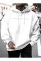 Men's White Originals Printed Oversize Hooded Sweatshirt