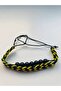 Yellow Lacquer Fan Bracelet, Double, Macrame Braided and Beaded Fan Bracelet Lantern - 3