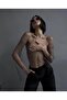 54cm Long Rhinestone Mesh Blouse - 4