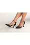 Women's Satin Black 9 cm Evening Dress Shoes 352t - 3