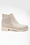 Women's Nude Suede Thermo Sole Three Stone Rope Zippered Short Heeled Boots - 3