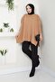 Women's Biscuit Hijab Knitwear Oversize Slit Sweater - 7