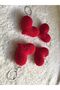 Knitted Keychain Knitted Keychain with Heart Hand Knitted Keychain Red 1 Piece - 4
