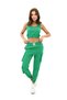 Women's Strappy Crop Blouse Detailed Tracksuit Set 3715-23