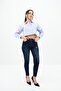 Women's Striped Blue Crop Shirt 1738-24