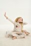 Girl's Long Sleeve Beige Melange Pajama Set C2T1N7O8 - 6