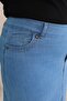 Lycra Ice Blue Long Denim Skirt - 5