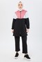 Pink Hooded Collar Women's Tunic Trousers - Straight Hoodie 13107 - 2