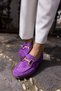 TRINK WOMEN'S PURPLE REAL SUEDE LOAFER SHOES - 6