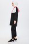 Pink Hooded Collar Women's Tunic Trousers - Straight Hoodie 13107 - 3