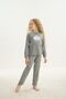 Girl's Long Sleeve Gray Melange Pajama Set C6T9N6O8 - 2