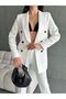 Button-Detail Blazer Jacket and Trousers Set - 2